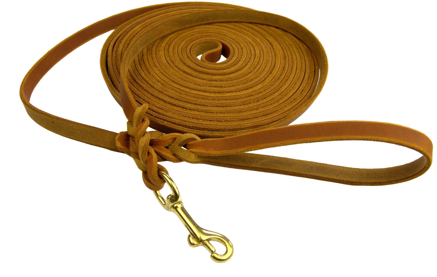 12 m mit Handschlaufe, Leine Leder Fettleder geflochten, Trailleine, Suche, Hundeleine Schleppleine