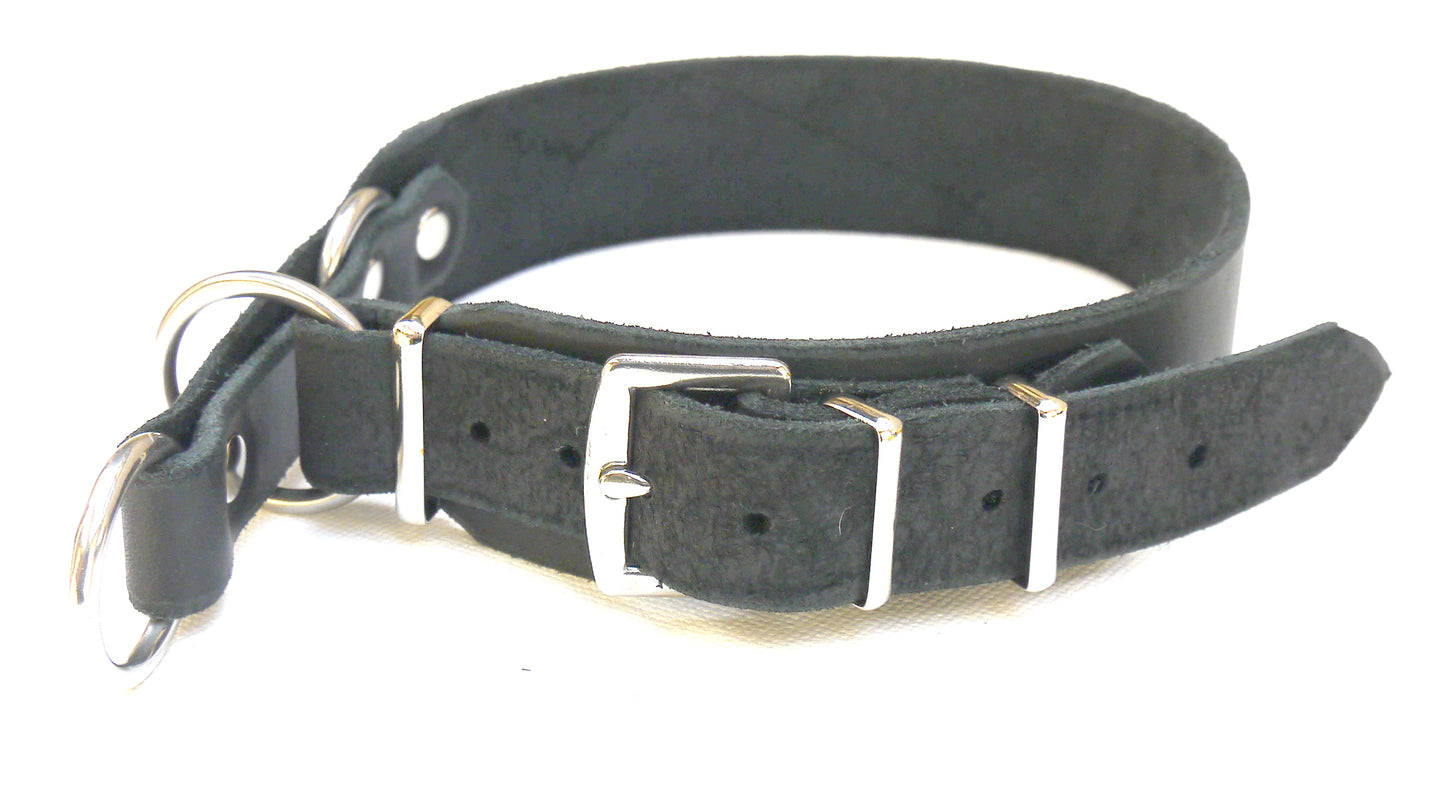 "Fina" Zugstopp, Halsband, Leder, Fettleder, Hund