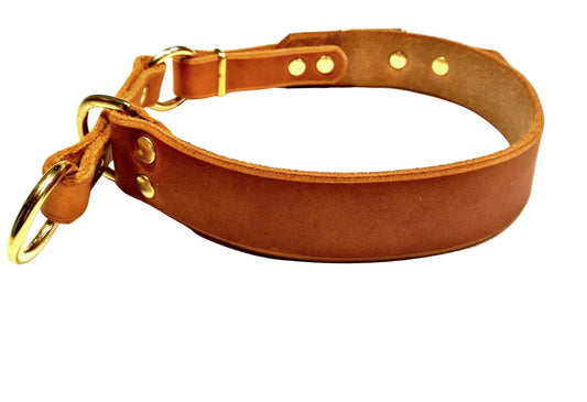 "Fina" Zugstopp, Halsband, Leder, Fettleder, Hund
