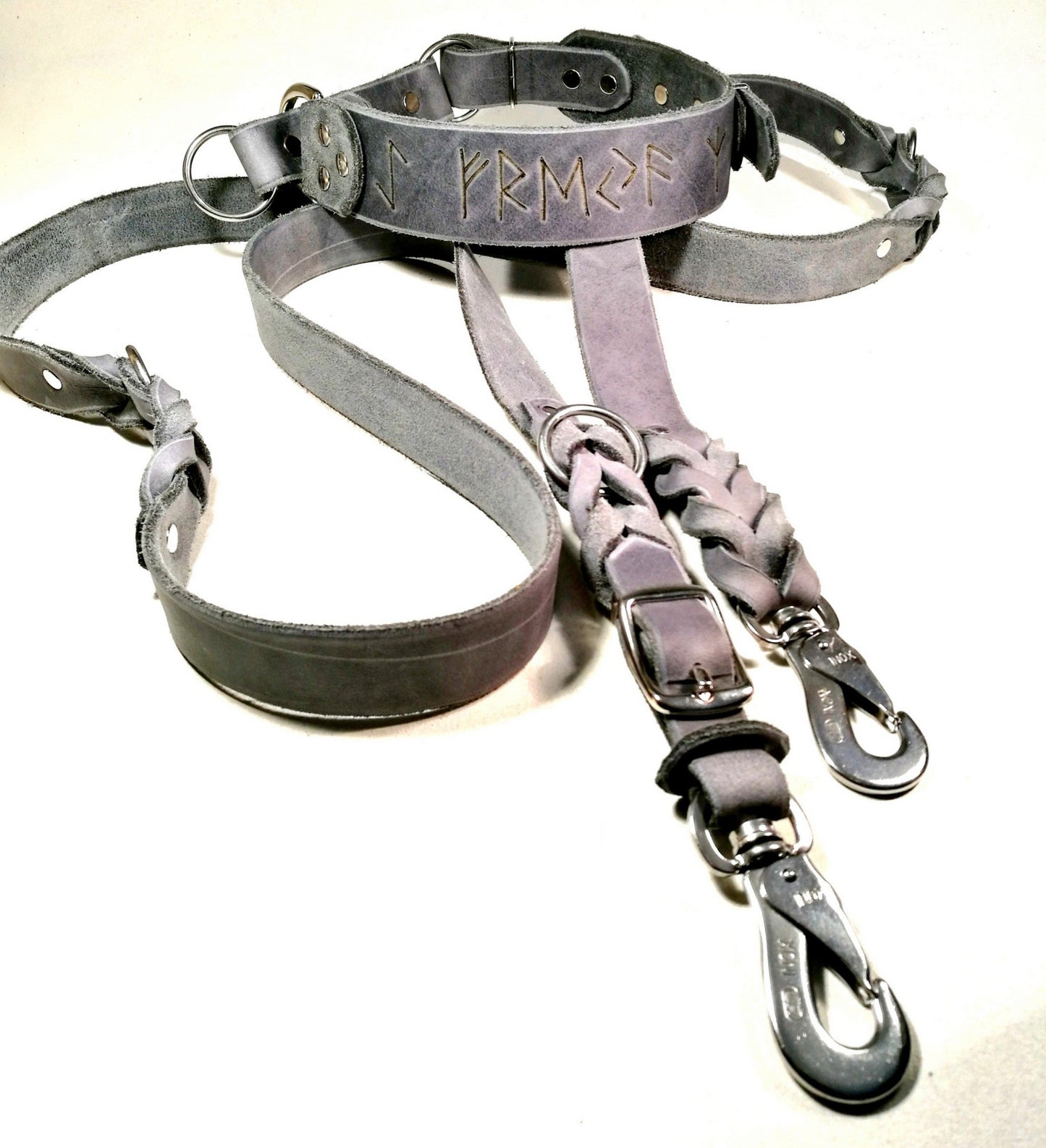 Sonderanfertigungen Fettleder, Leine Fettleder Leder geflochten Hundeleine Halsband Geschirr Hund