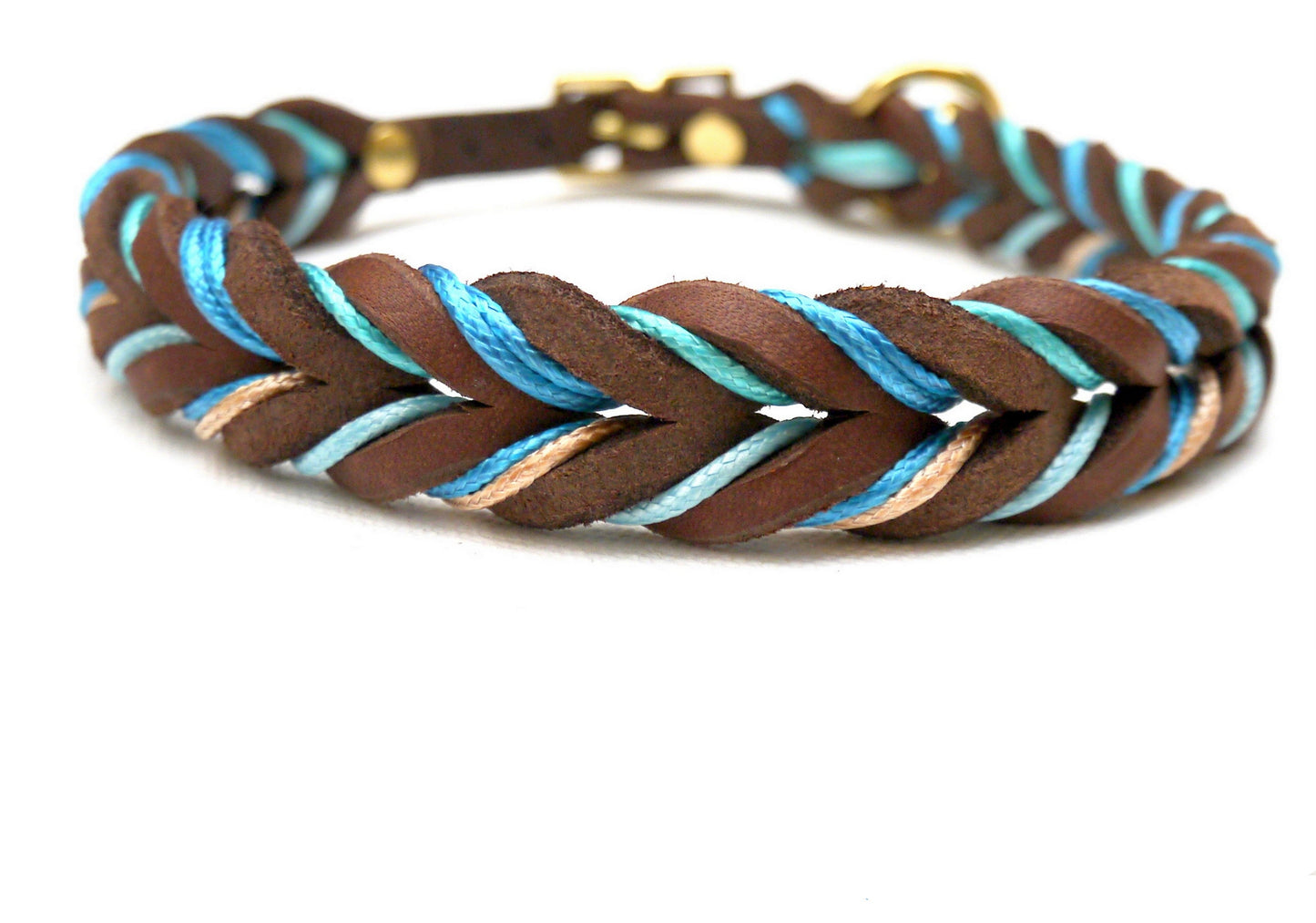 "Lilly" geflochten, Halsband, Leder, Fettleder, Hund