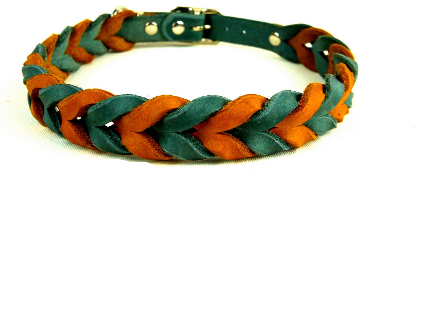 "Lilly" geflochten, Halsband, Leder, Fettleder, Hund