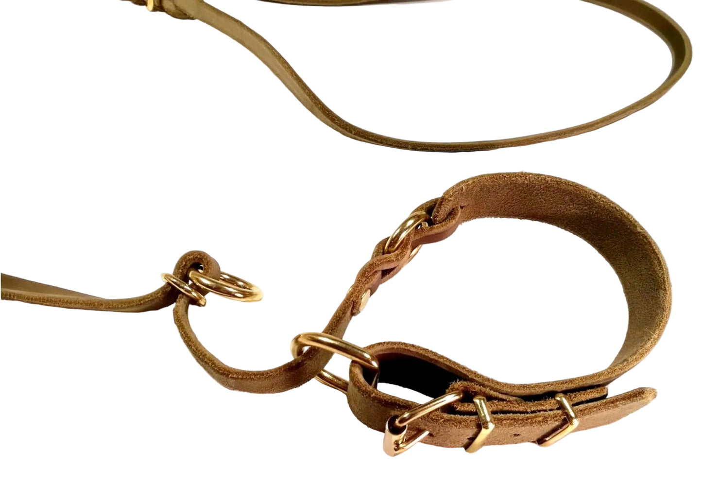 "Pepe" Leine+Halsung, Halsband, Leder, Fettleder, Hund