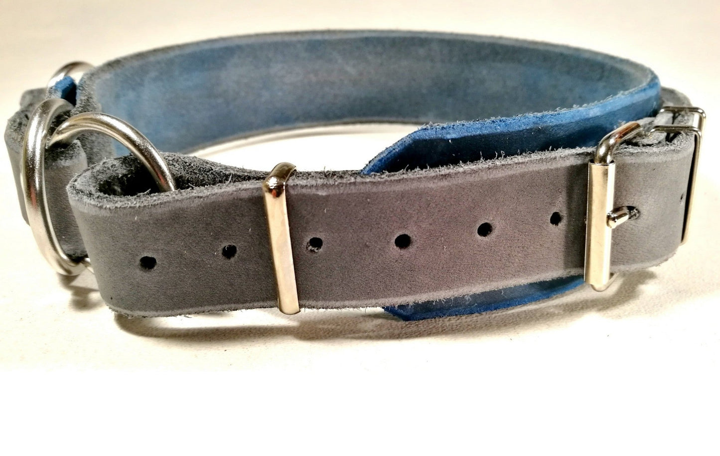 "Fina" Zugstopp, Halsband, Leder, Fettleder, Hund