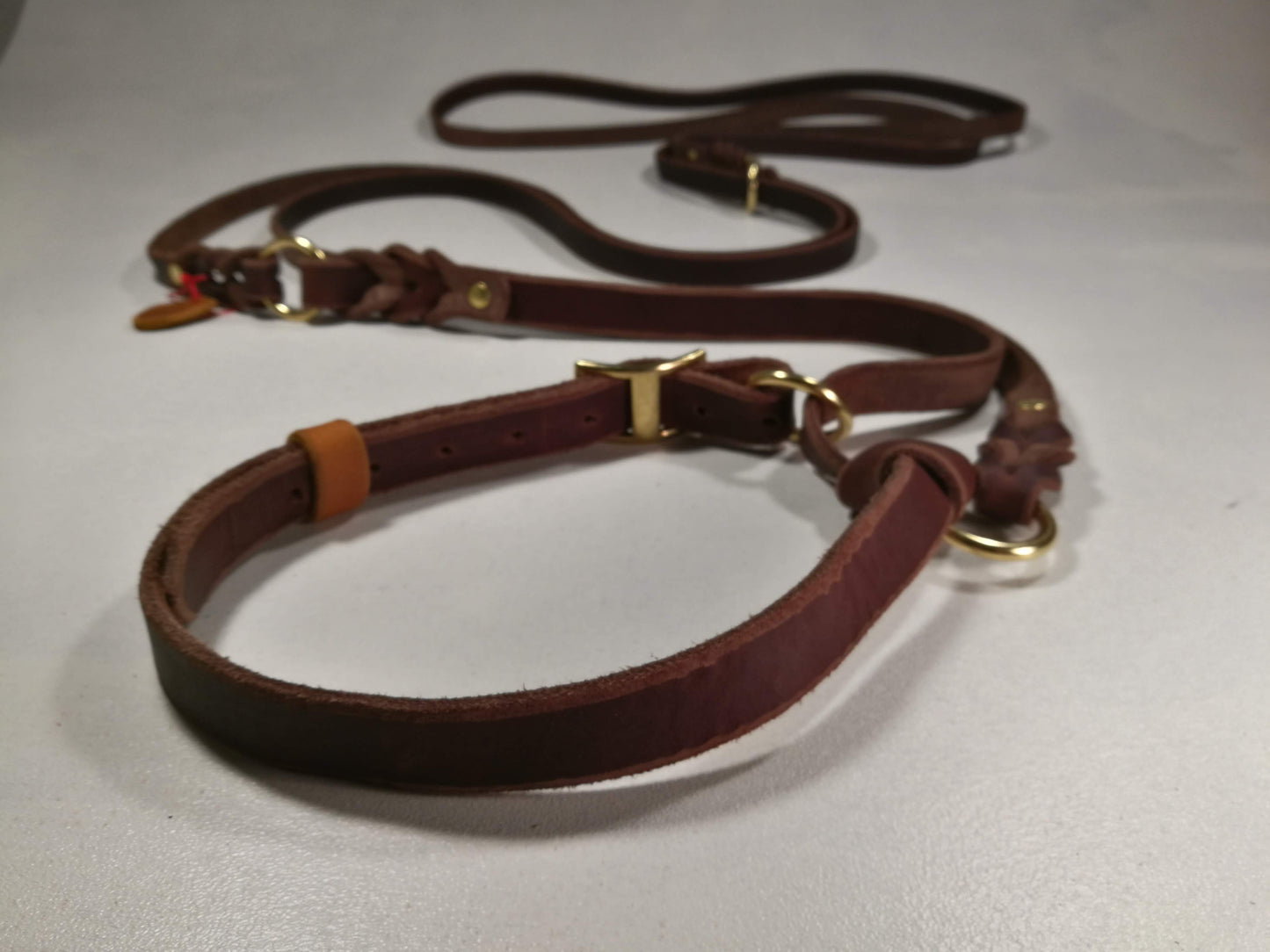 Reiterleine, Fettleder, Leder, geflochten, Hundeleine
