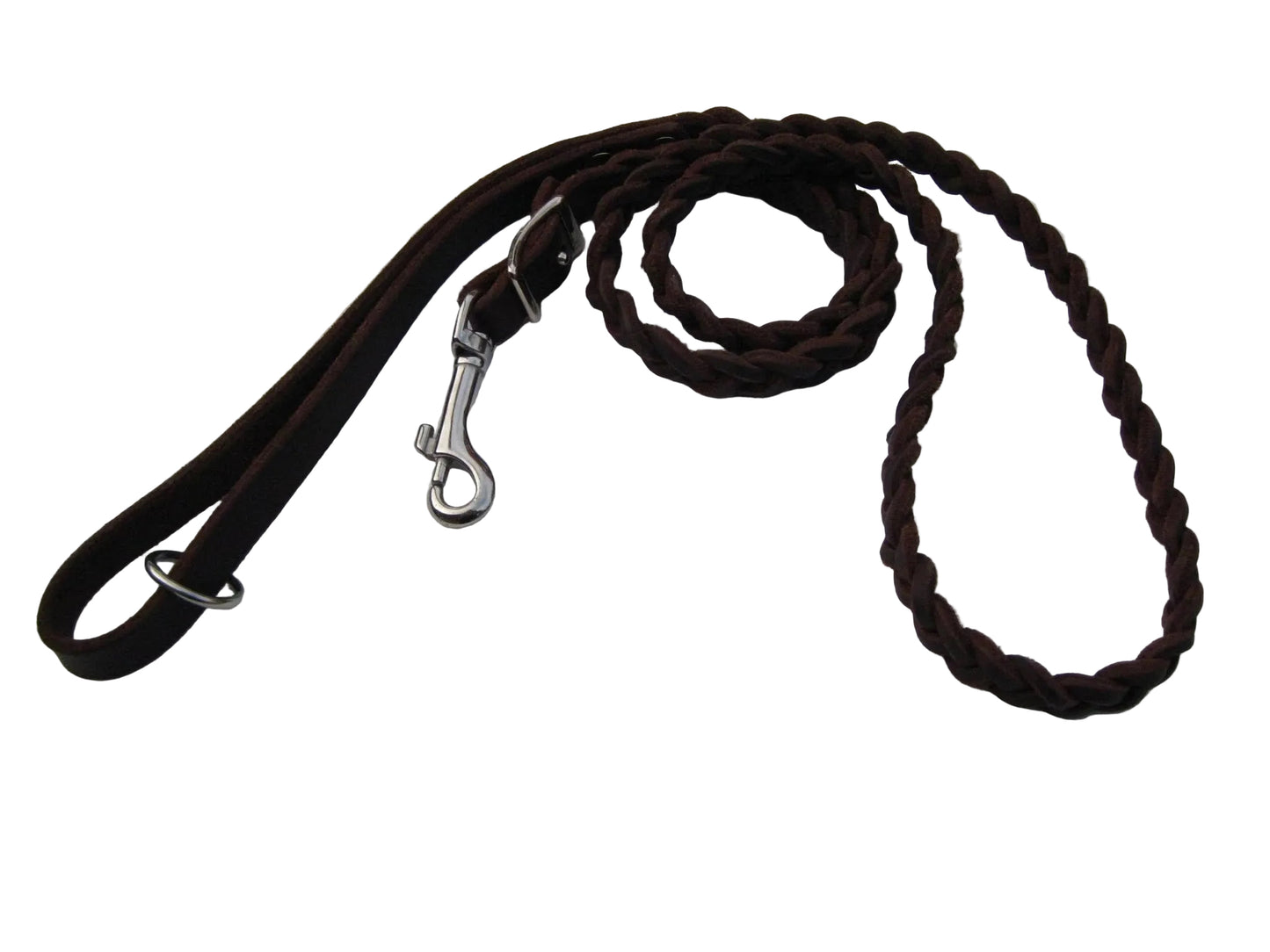 1,5 m Zopfleine, Leine Leder Fettleder geflochten, Hundeleine