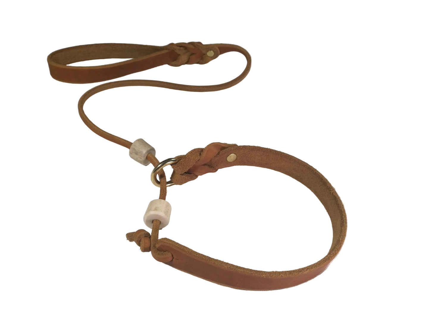 "Willow" mit Halsung, Halsband, Leder, Fettleder, Hund