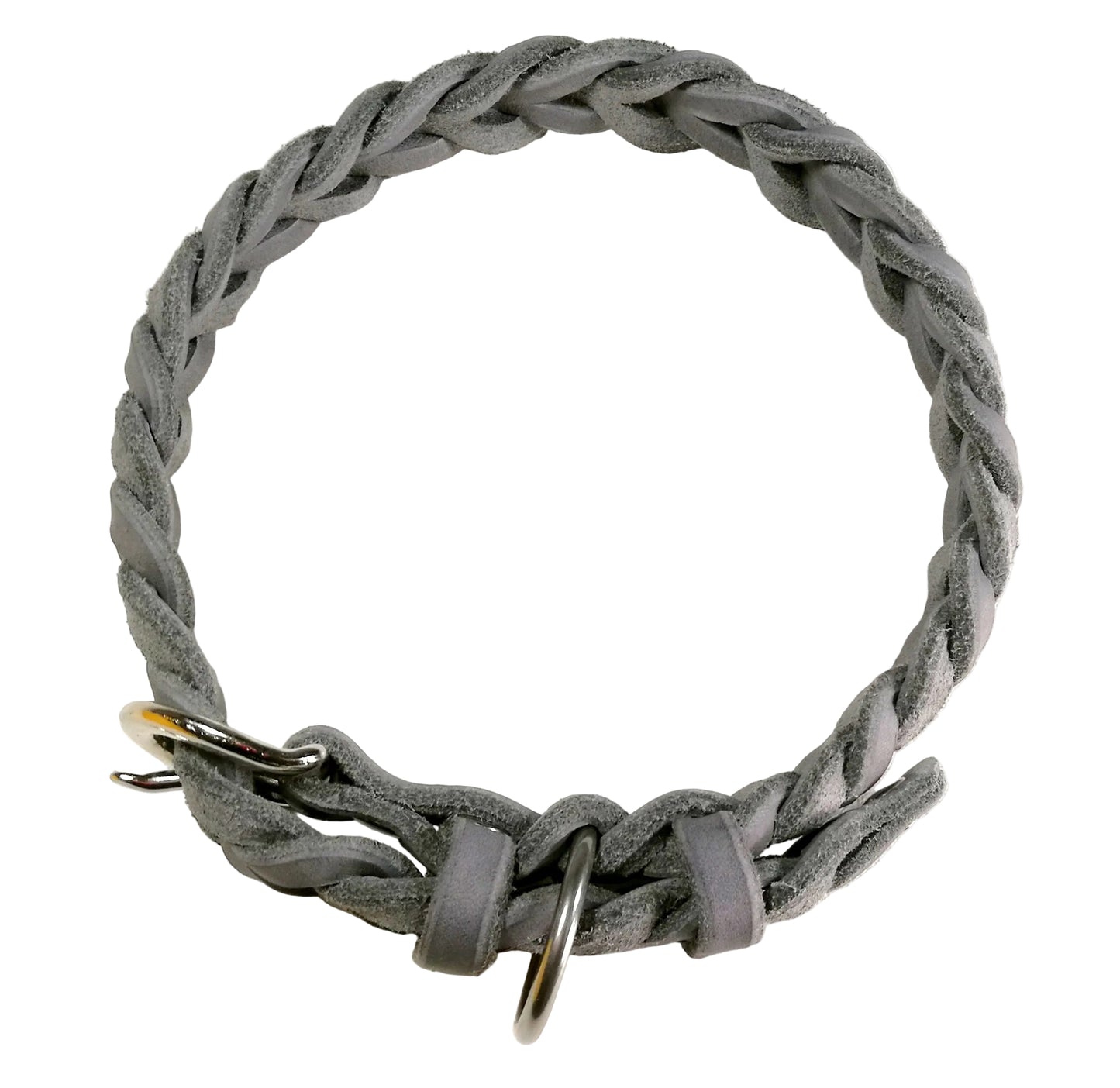 "Leila" komplett geflochten, Halsband, Leder, Fettleder, Hund