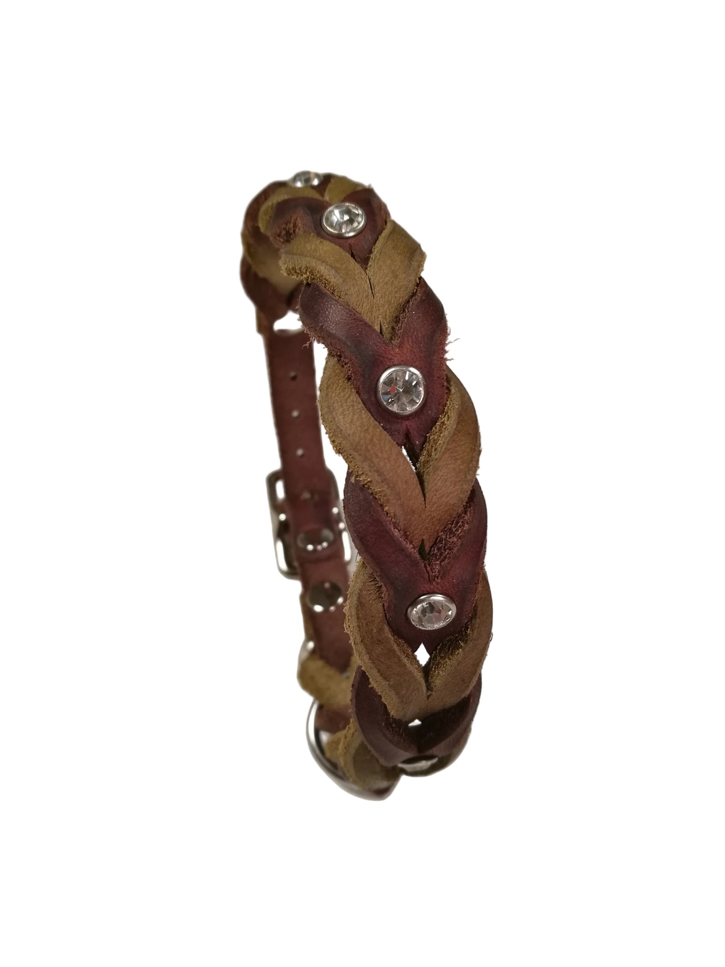 "Lilly" geflochten, Halsband, Leder, Fettleder, Hund