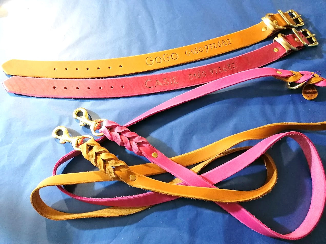 Sonderanfertigungen Fettleder, Leine Fettleder Leder geflochten Hundeleine Halsband Geschirr Hund