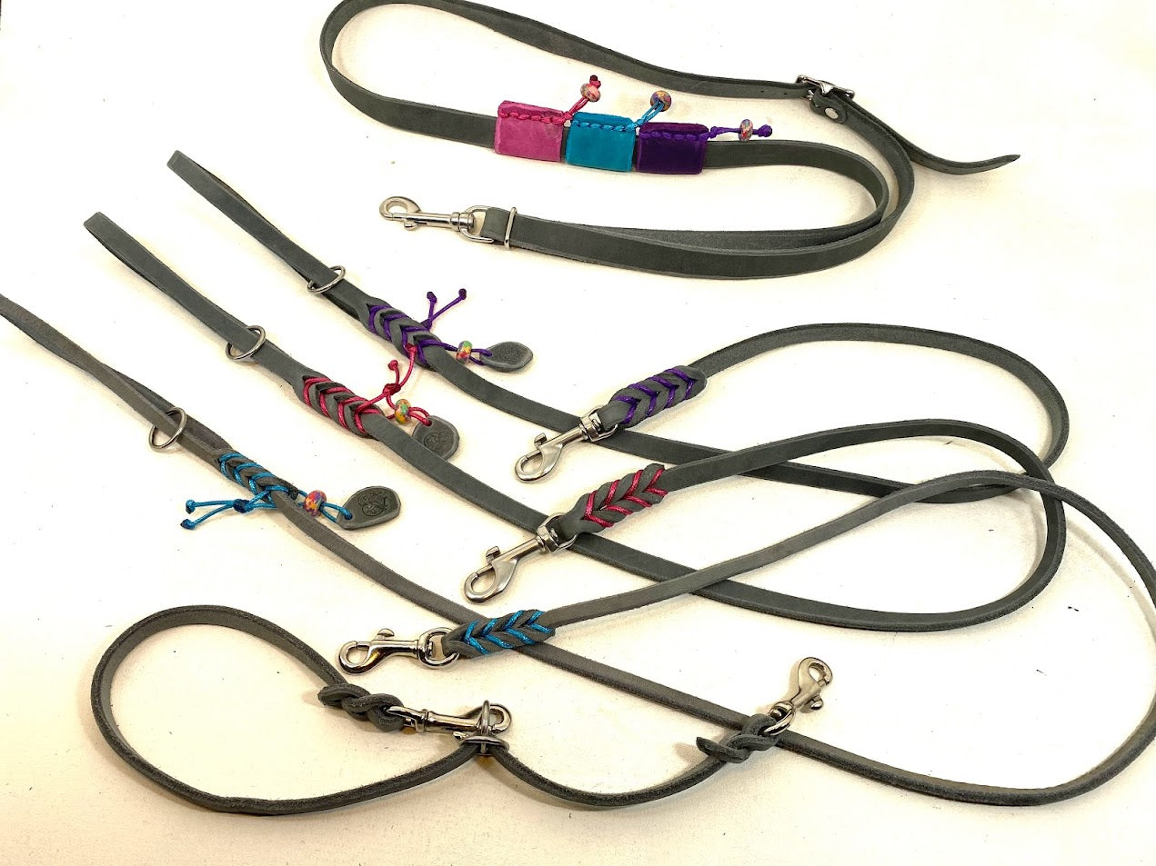 Sonderanfertigungen Fettleder, Leine Fettleder Leder geflochten Hundeleine Halsband Geschirr Hund