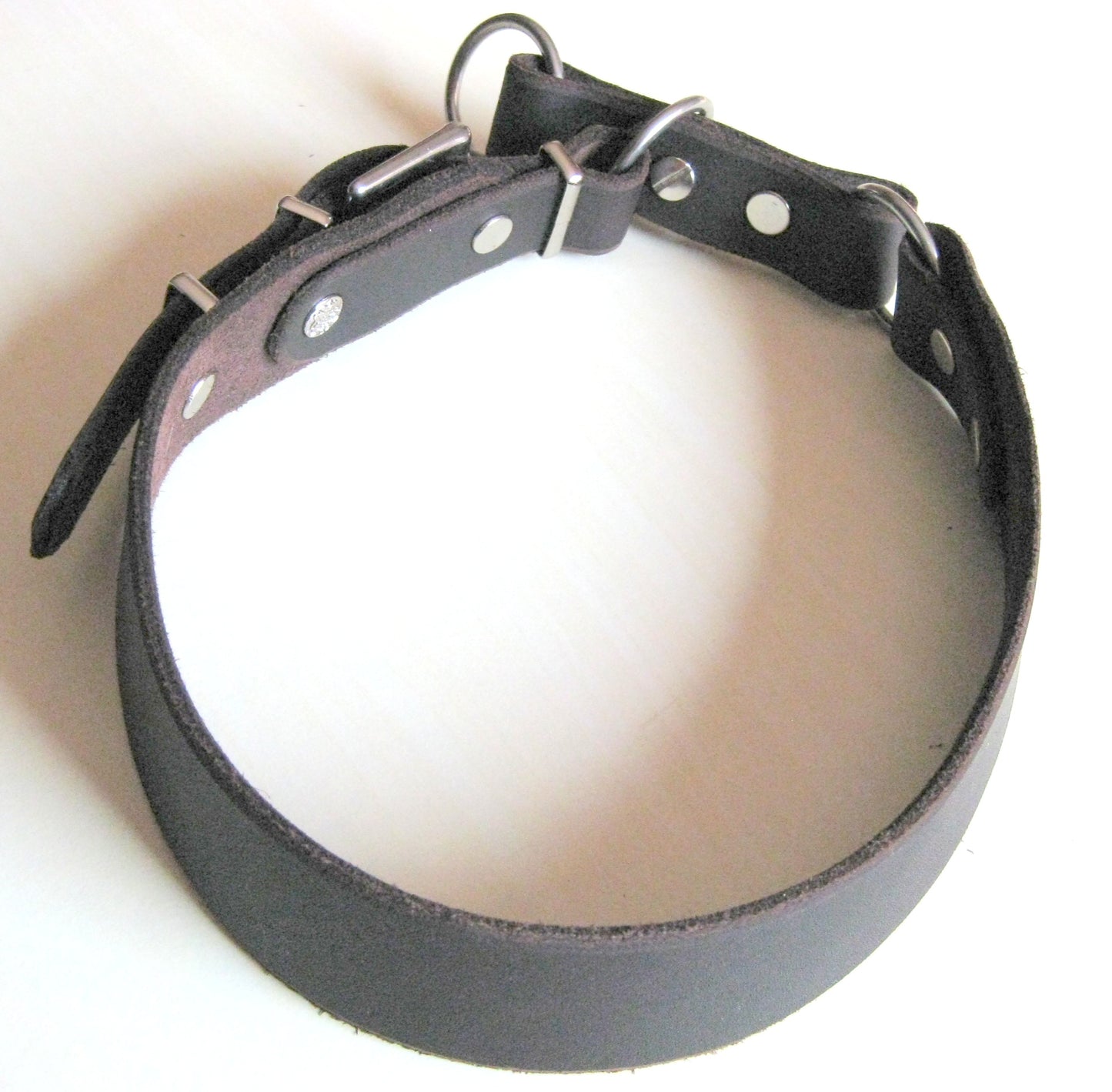 "Fina" Zugstopp, Halsband, Leder, Fettleder, Hund