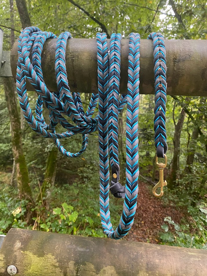 Sonderanfertigungen Fettleder, Leine Fettleder Leder geflochten Hundeleine Halsband Geschirr Hund