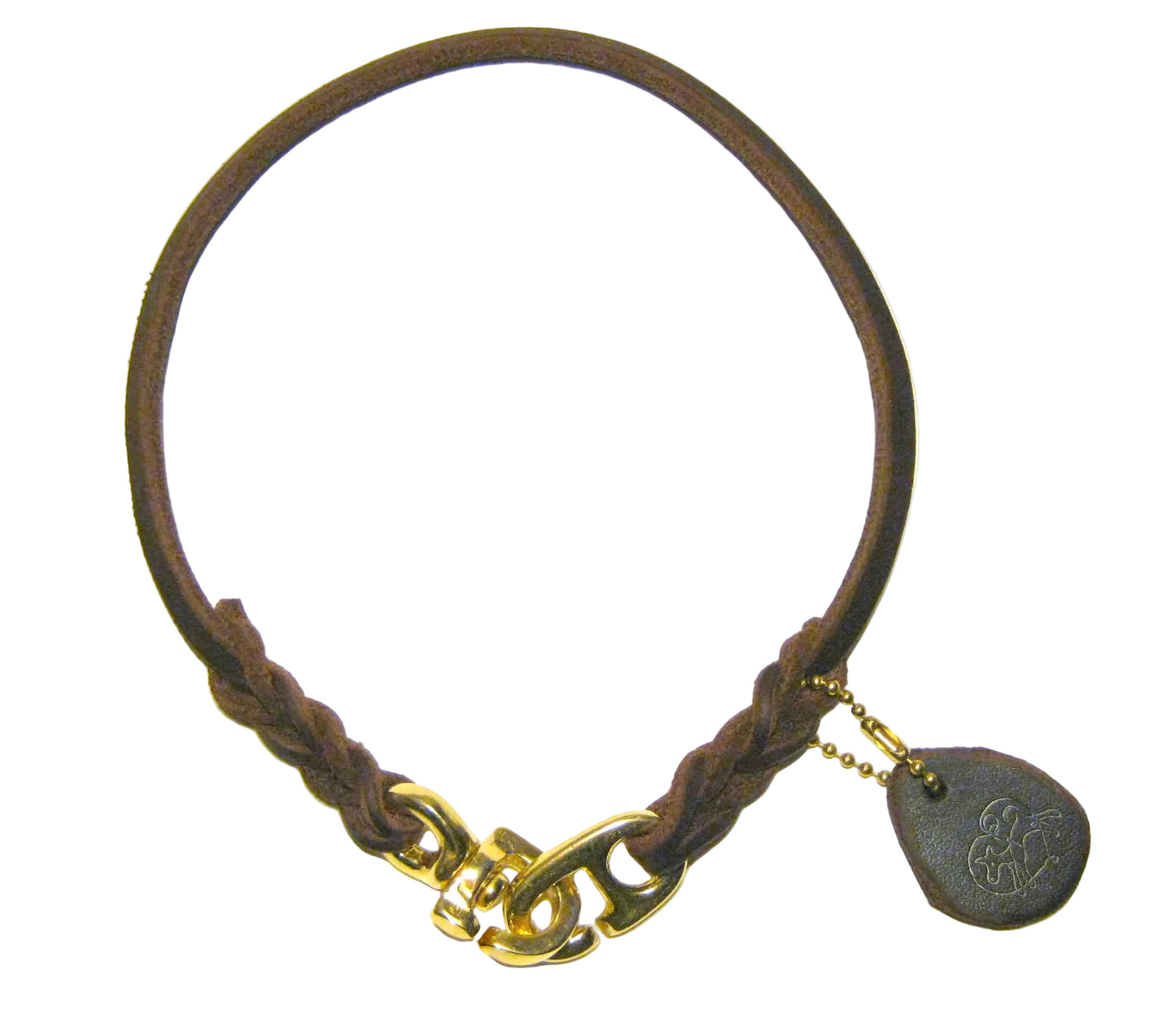 "Paula" - nur für Marken! Halsband geflochten, Leder, Fettleder, Hund