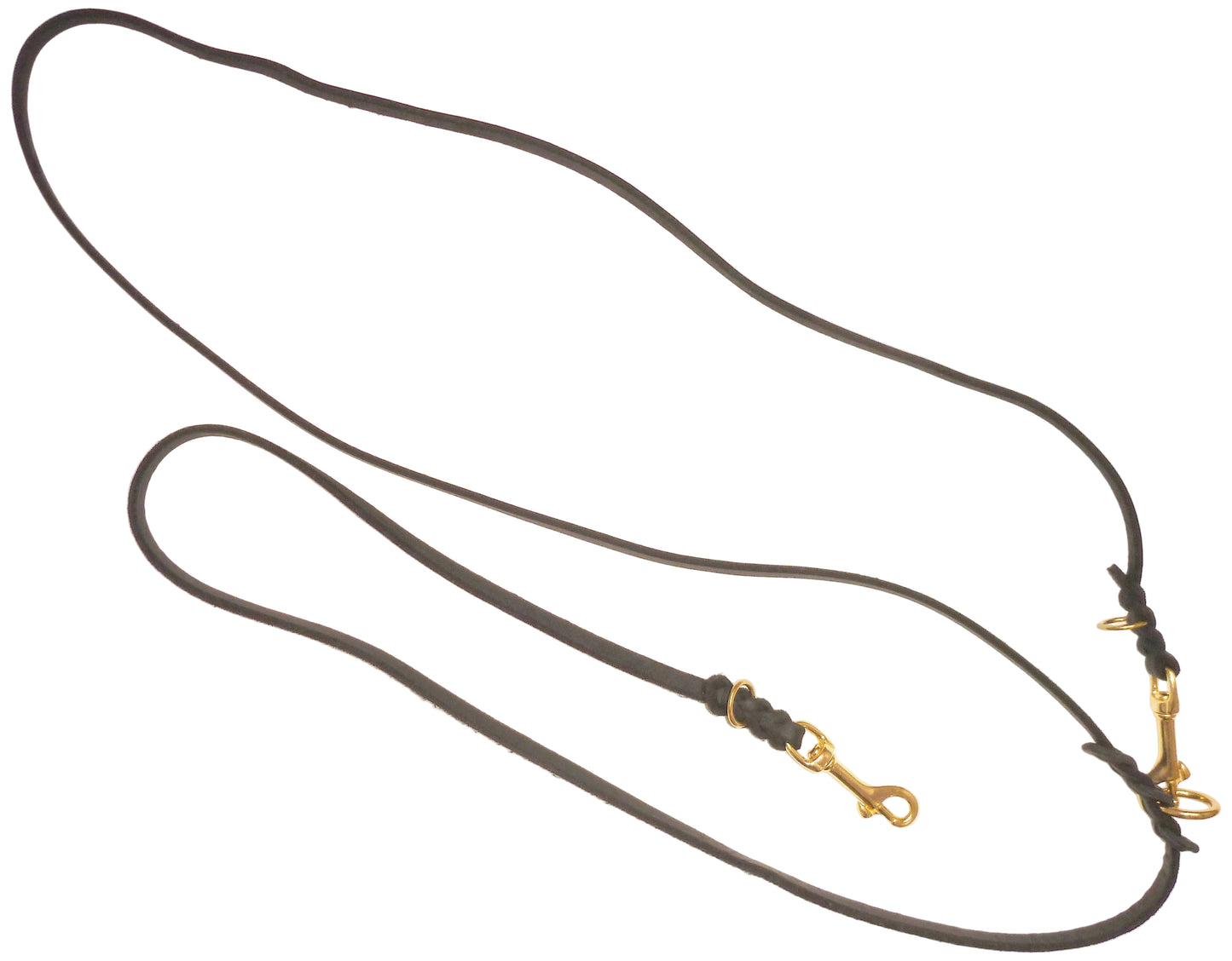 3m ohne Handschlaufe mit einem Ring in der Mitte, Leine Leder Fettleder geflochten, Hundeleine