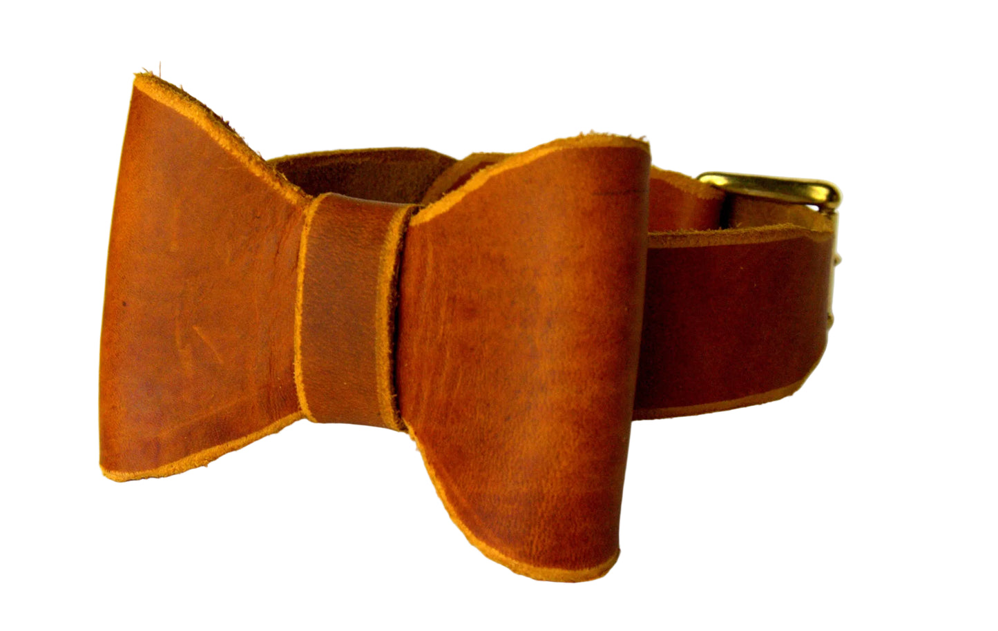 "Lola" mit Fliege, abnehmbar, Halsband, Leder, Fettleder, Hund