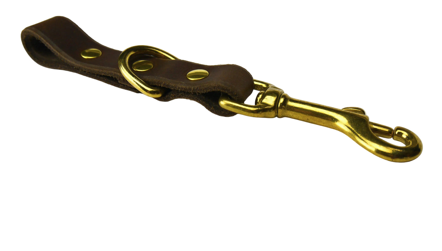 Fettleder Adapter Karabiner für Seil - Lederadapter für Hundeleinen