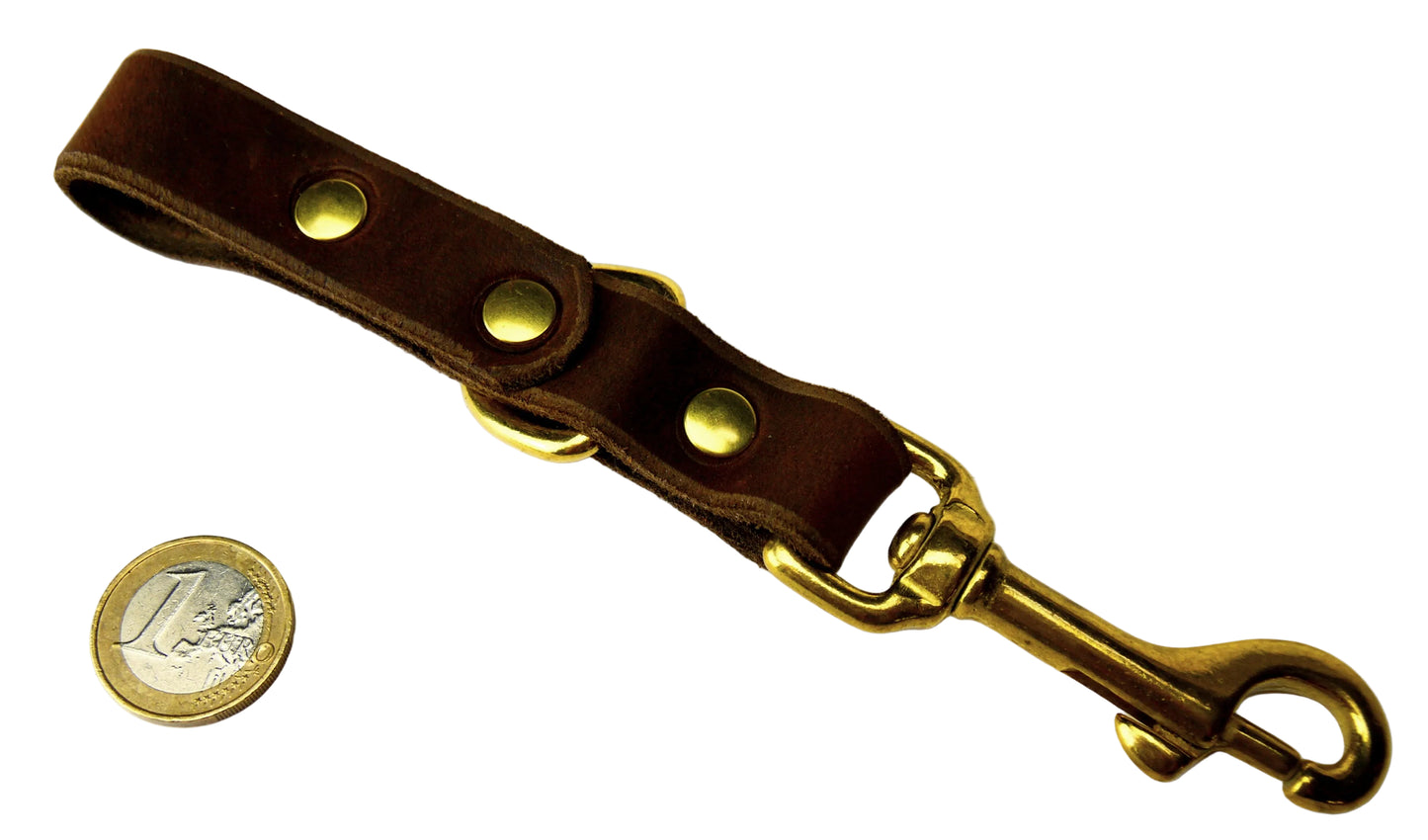 Fettleder Adapter Karabiner für Seil - Lederadapter für Hundeleinen