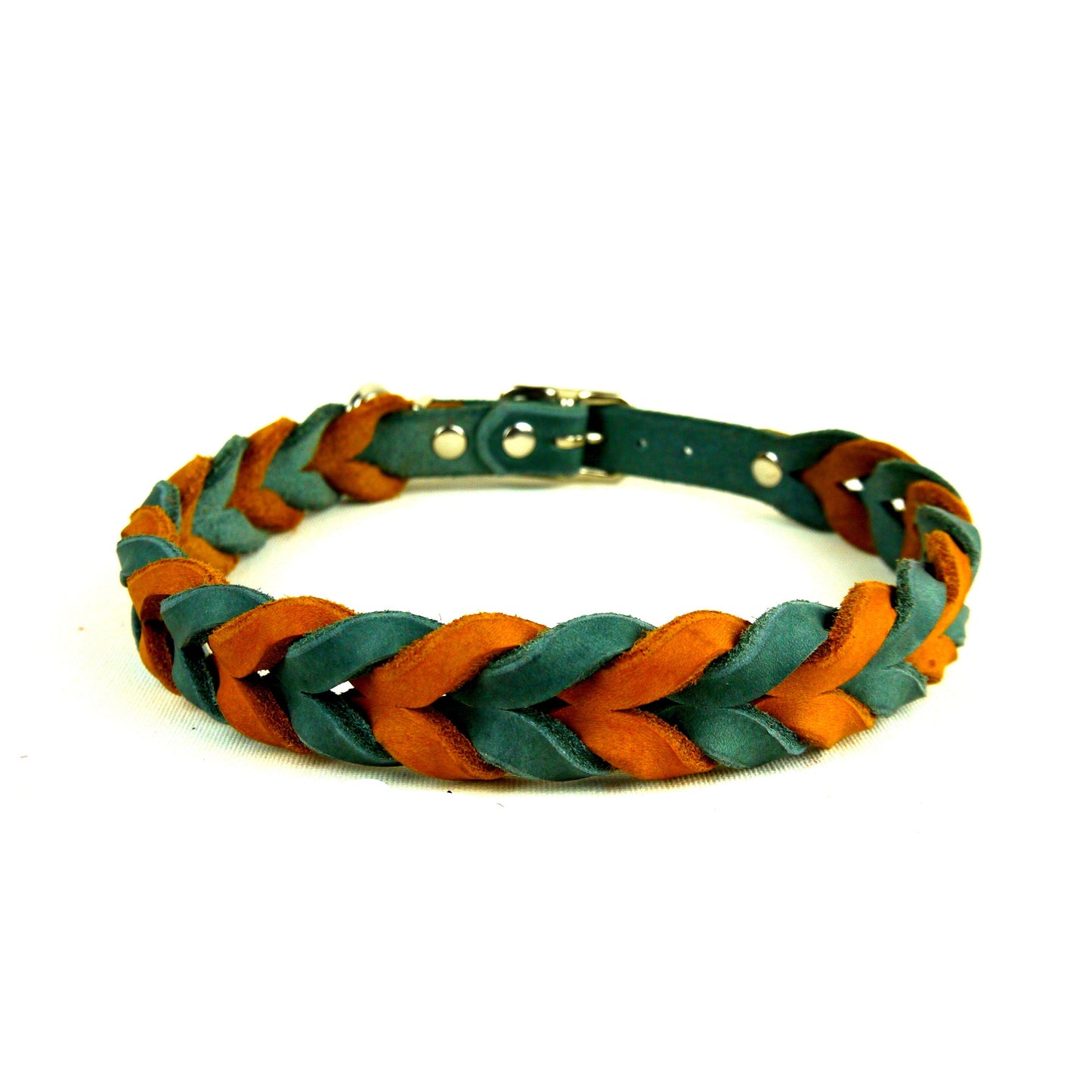 "Lilly" geflochten, Halsband, Leder, Fettleder, Hund
