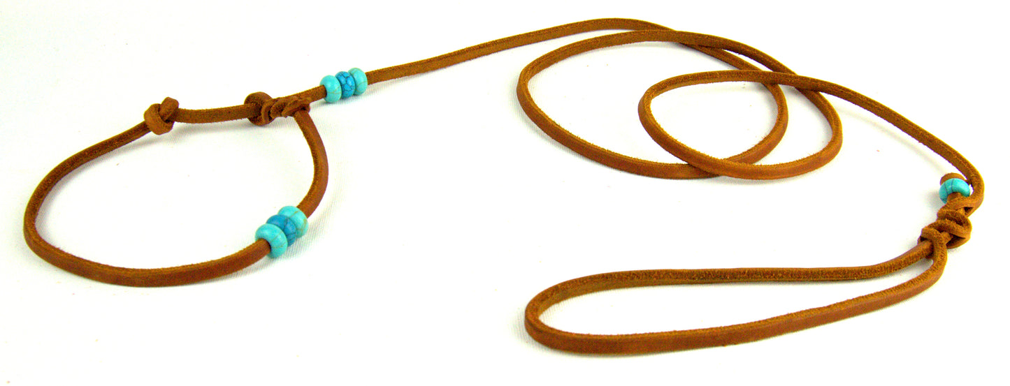 "Jil" mit Halsung, Halsband geflochten, Leder, Fettleder, Hund