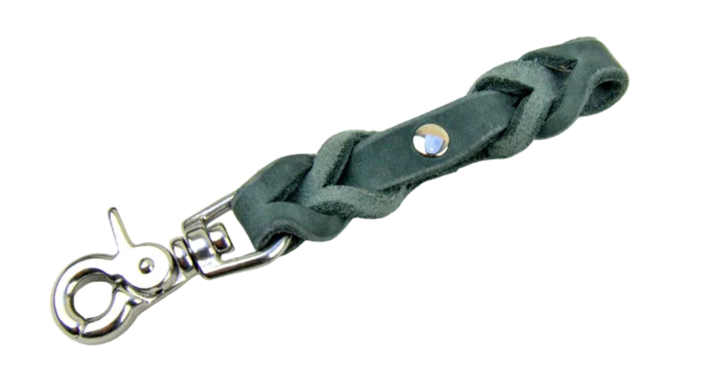 Fettleder Adapter Karabiner geflochten für Seil