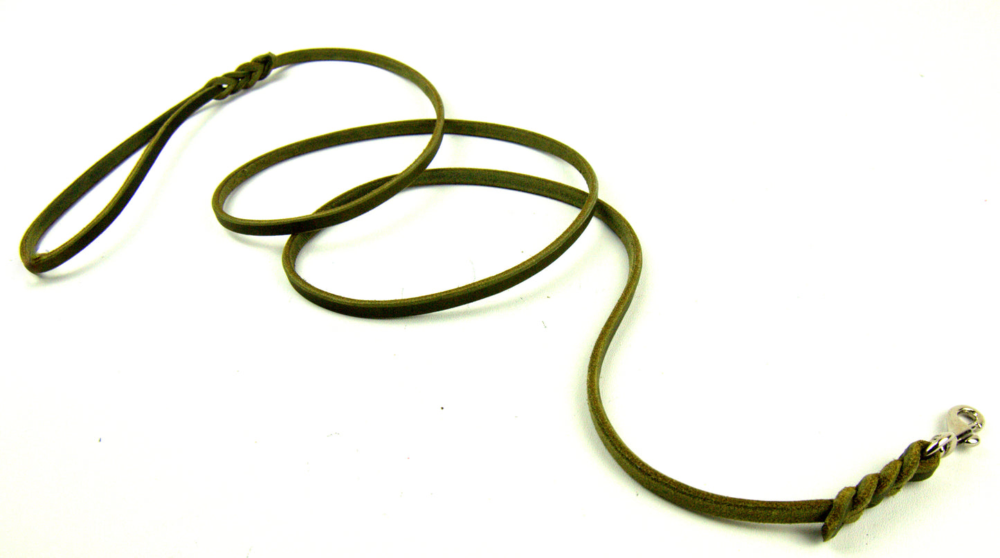 1 m mit Handschlaufe, Leine Leder Fettleder geflochten, Hundeleine