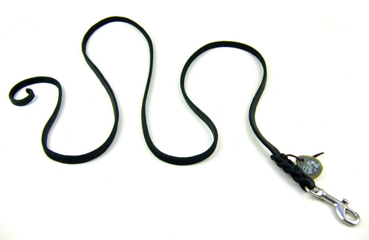 1 m ohne Handschlaufe, Leine Fettleder Leder geflochten, Hundeleine